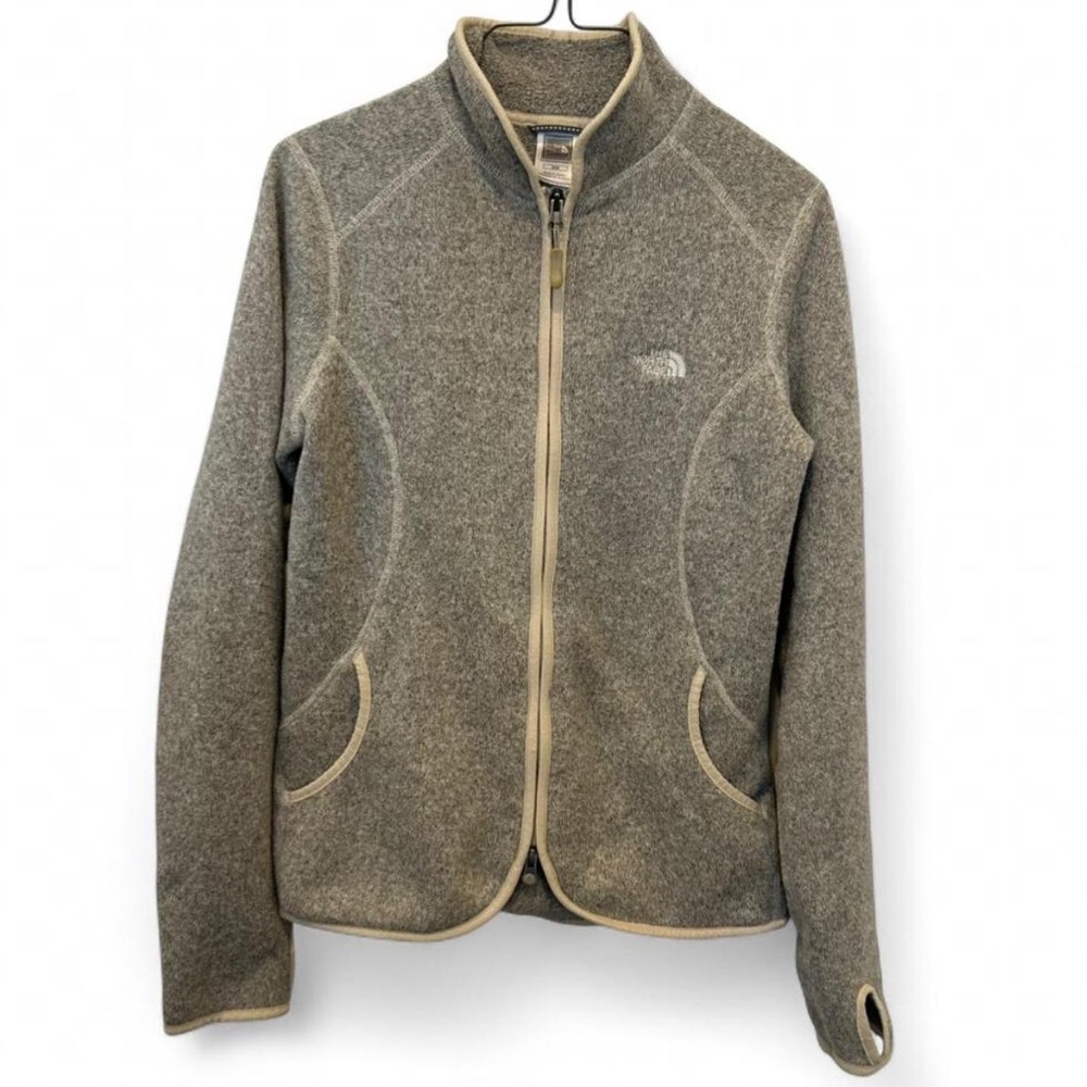 The North Face Women’s M Heather Gray Full Zip Fleece Jacket Outdoor Hiking